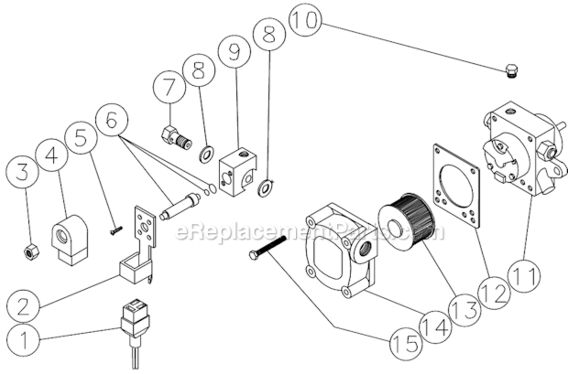Fuel Pump And Fuel Solenoid Diagram and Parts List for HSP-3003-3MGR  Mi-T-M Pressure Washer