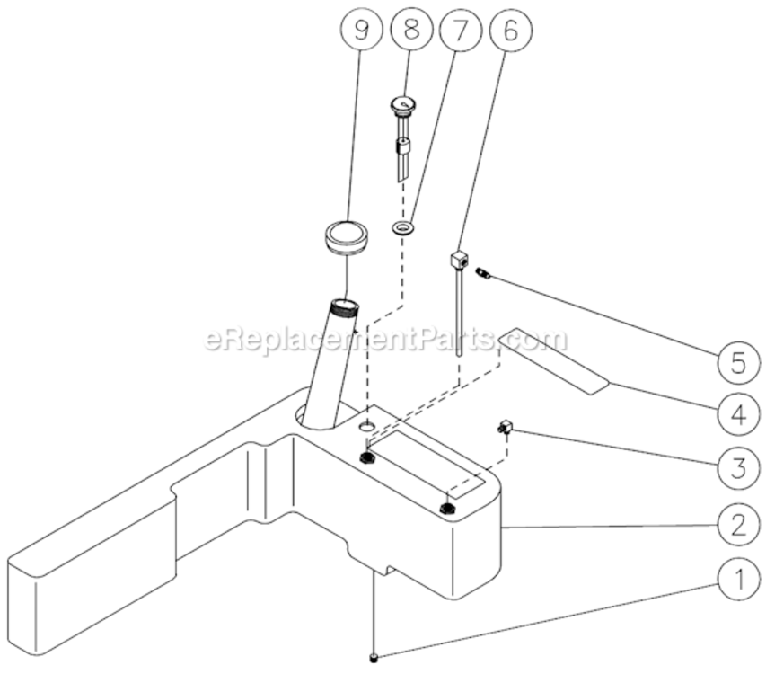 Fuel Tank Diagram and Parts List for HSP-3003-3MGV  Mi-T-M Pressure Washer