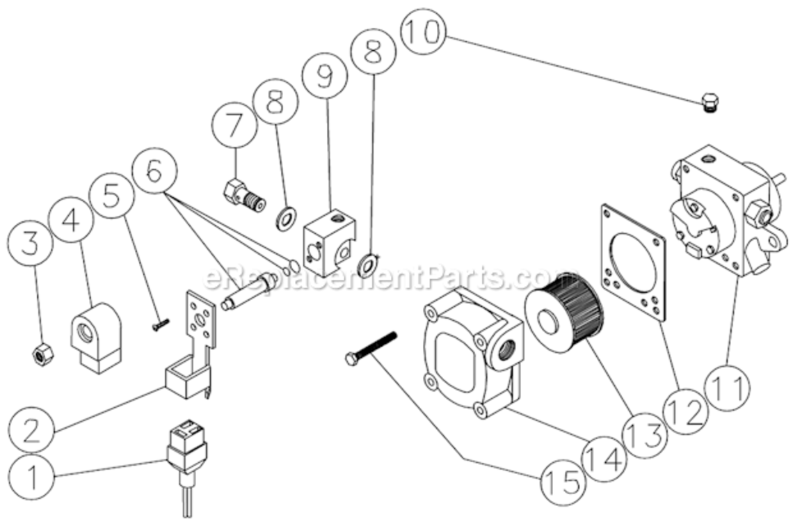 Fuel Pump And Fuel Solenoid Diagram and Parts List for HSP-3003-3MGV  Mi-T-M Pressure Washer