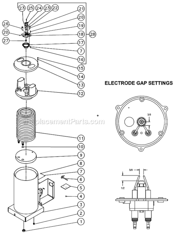 Boiler Assembly After S/N 15048210 Diagram and Parts List for HSP-3003-3MGV  Mi-T-M Pressure Washer