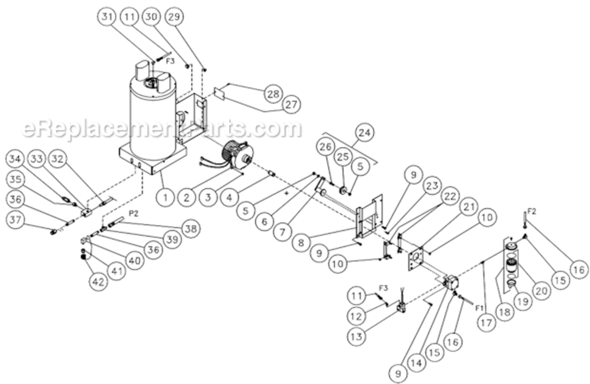 Heat Exchanger/Emf System Diagram and Parts List for HSP-3004-1MGH  Mi-T-M Pressure Washer