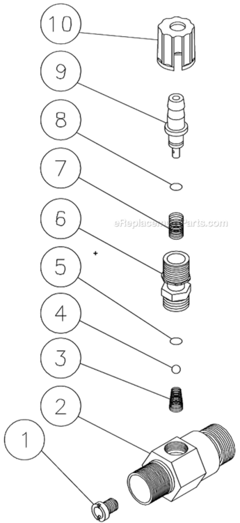 Detergent Injector Diagram and Parts List for HSP-3004-1MGH  Mi-T-M Pressure Washer