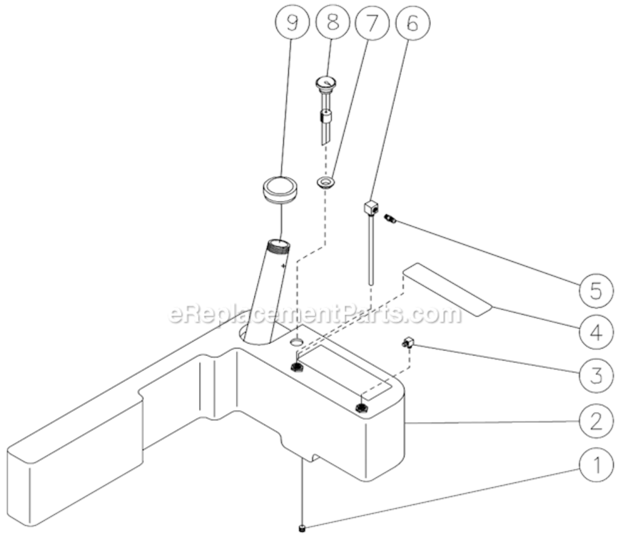 Fuel Tank Diagram and Parts List for HSP-3004-1MGV  Mi-T-M Pressure Washer
