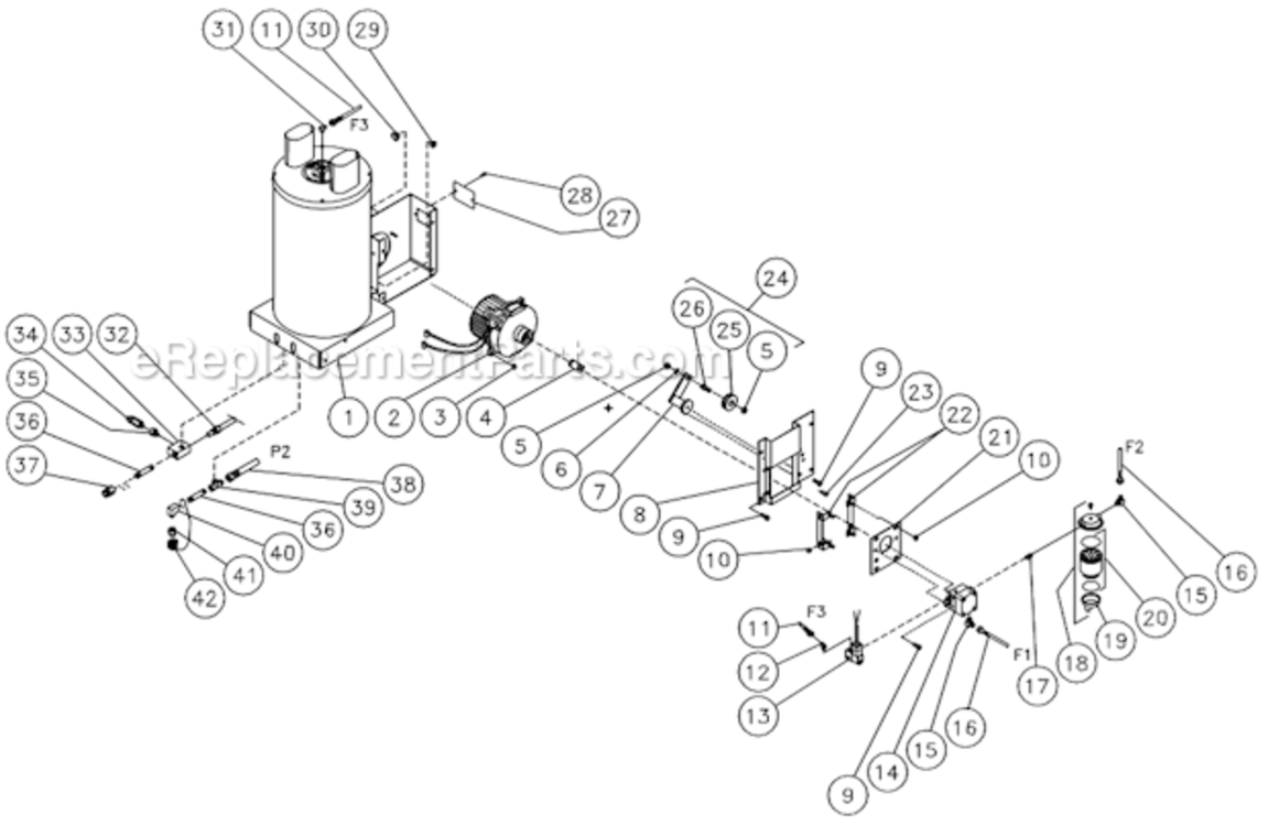 Heat Exchanger/Emf System Diagram and Parts List for HSP-3004-1MGV  Mi-T-M Pressure Washer