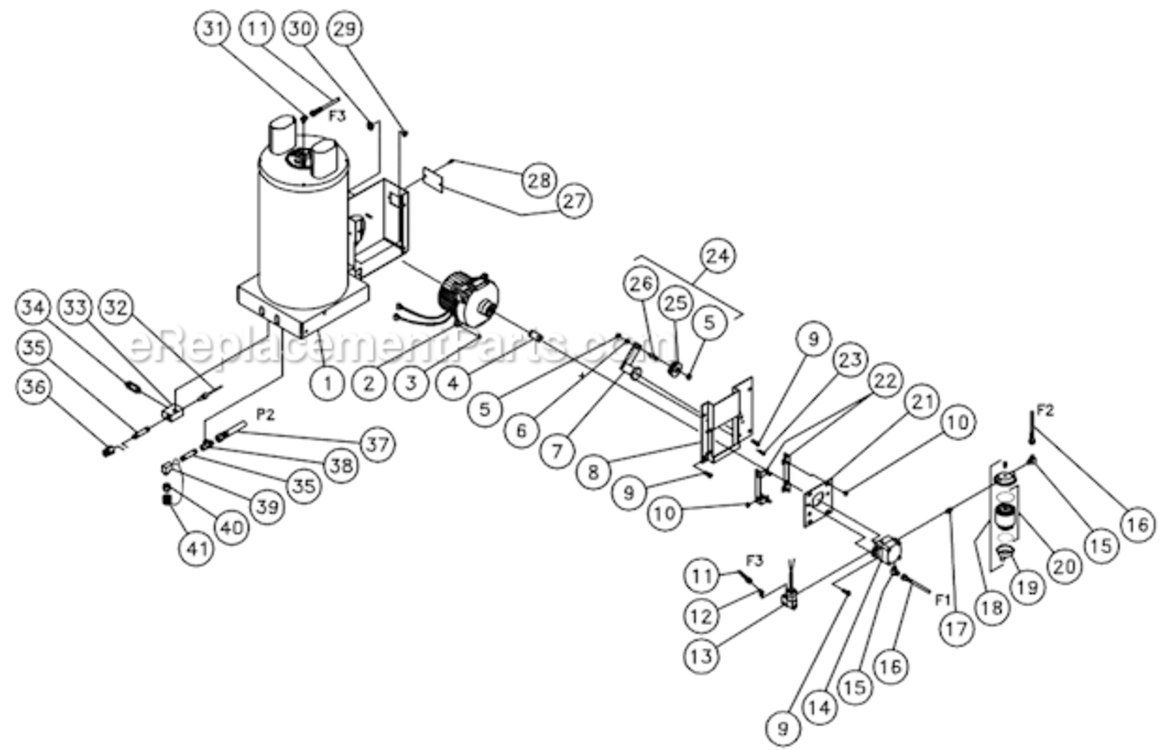 Heat Exchanger/Emf System Diagram and Parts List for HSP-3004-3MGH  Mi-T-M Pressure Washer