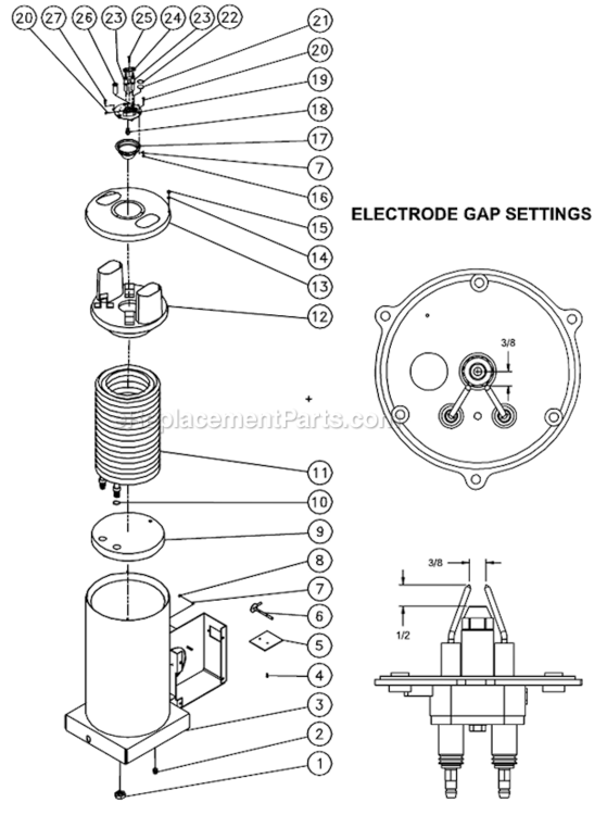 Boiler Assembly After S/N 15048210 Diagram and Parts List for HSP-3004-3MGH  Mi-T-M Pressure Washer