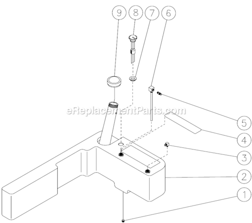 Fuel Tank Diagram and Parts List for HSP-3004-3MGV  Mi-T-M Pressure Washer