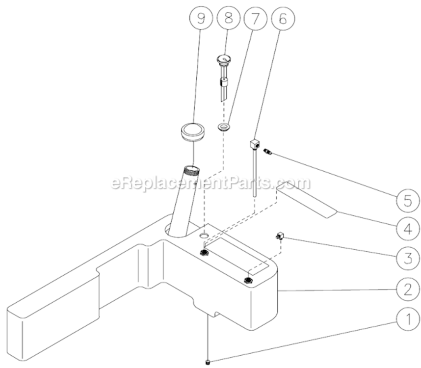 Fuel Tank Diagram and Parts List for HSP-3504-1MGH  Mi-T-M Pressure Washer