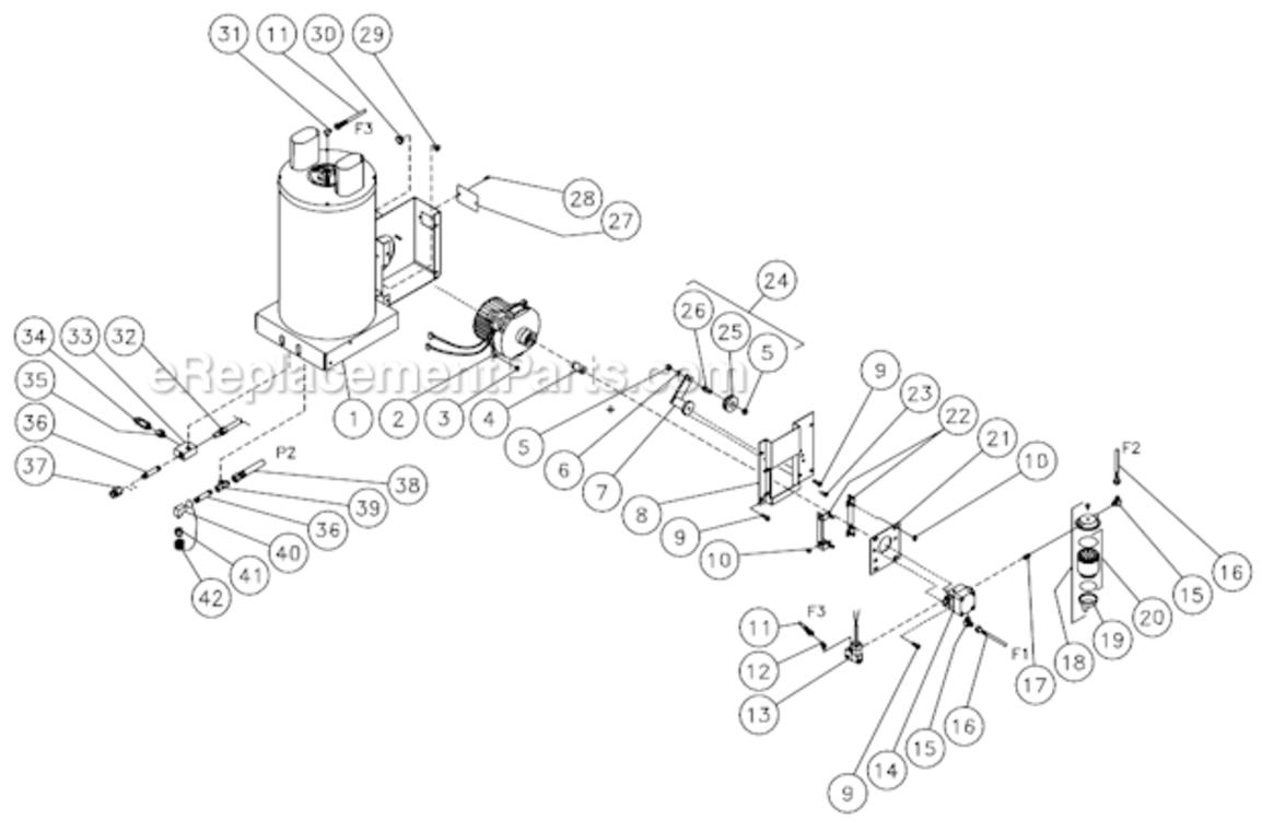 Heat Echanger/Emf System Diagram and Parts List for HSP-3504-1MGH  Mi-T-M Pressure Washer