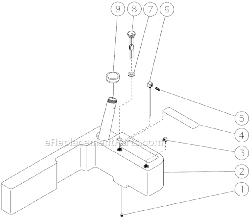 Fuel Tank Diagram and Parts List for HSP-3504-1MGV  Mi-T-M Pressure Washer