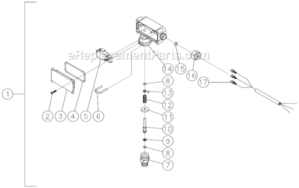 Pressure Switch Diagram and Parts List for HSP-3504-1MGV  Mi-T-M Pressure Washer