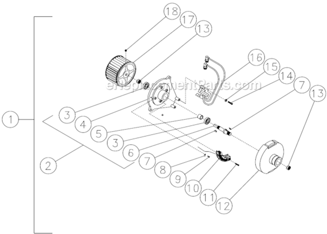 Emf System Diagram and Parts List for HSP-3504-1MGV  Mi-T-M Pressure Washer