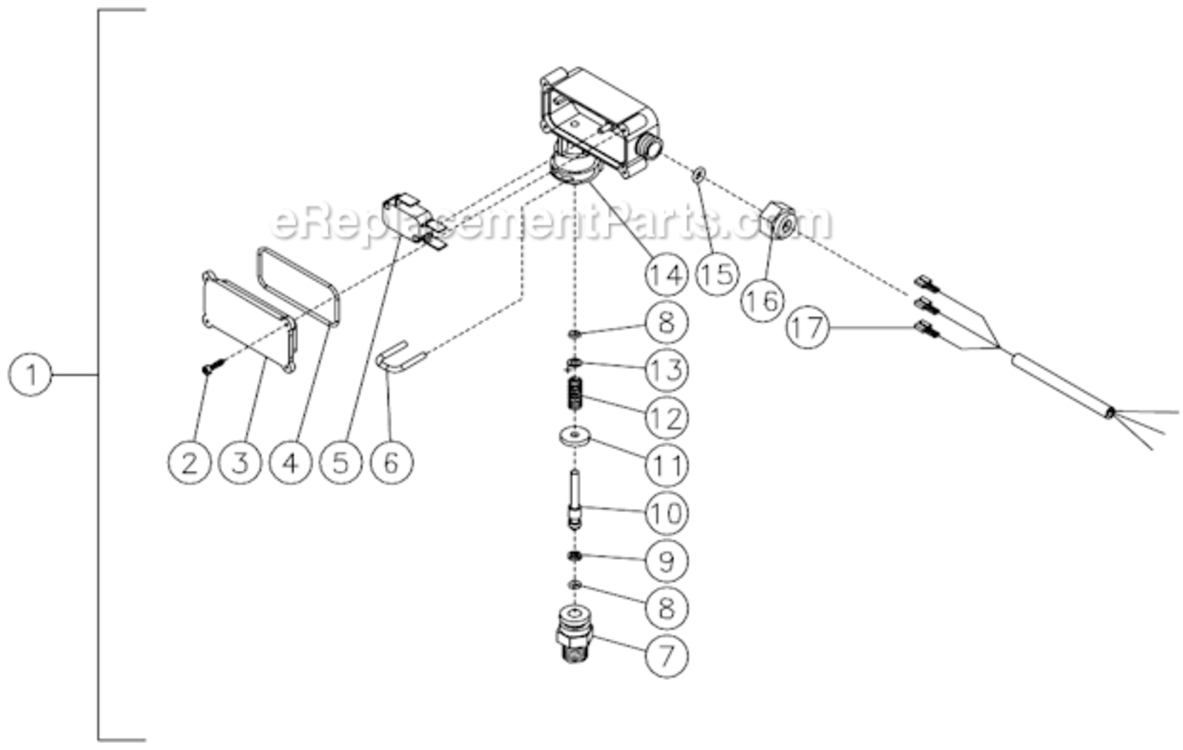 Pressure Switch Diagram and Parts List for HSP-3504-3MGH  Mi-T-M Pressure Washer