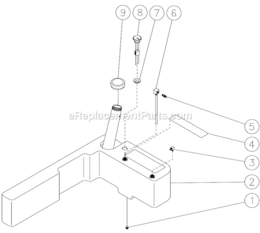 Fuel Tank Diagram and Parts List for HSP-3504-3MGR  Mi-T-M Pressure Washer