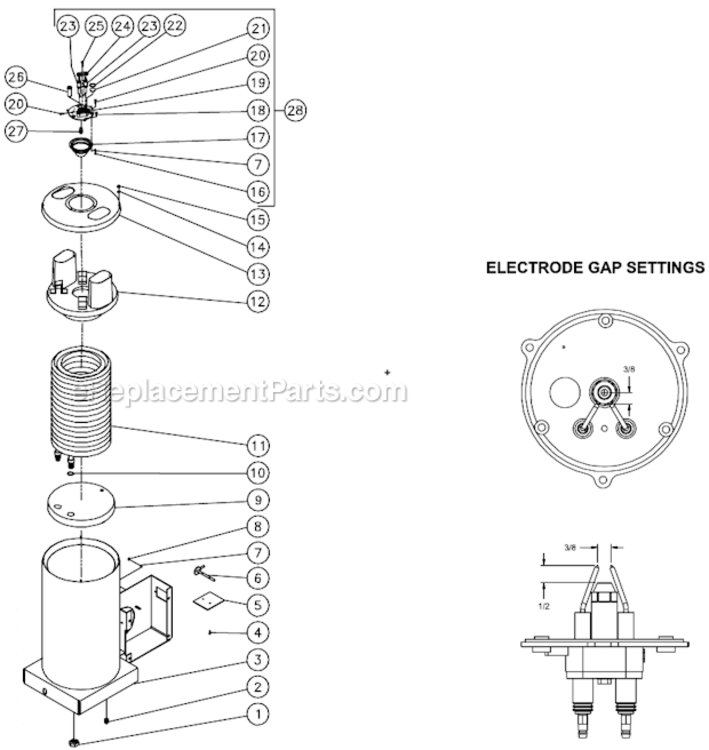 Boiler Assembly After S/N 15048210 Diagram and Parts List for HSP-3504-3MGR  Mi-T-M Pressure Washer