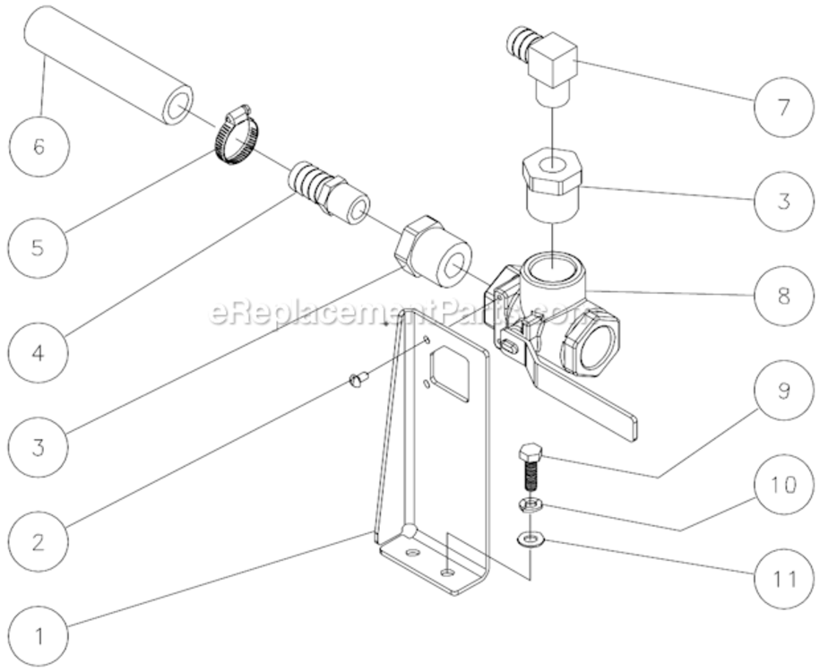 3-Way Ball Valve Diagram and Parts List for HSSERIES  Mi-T-M Pressure Washer