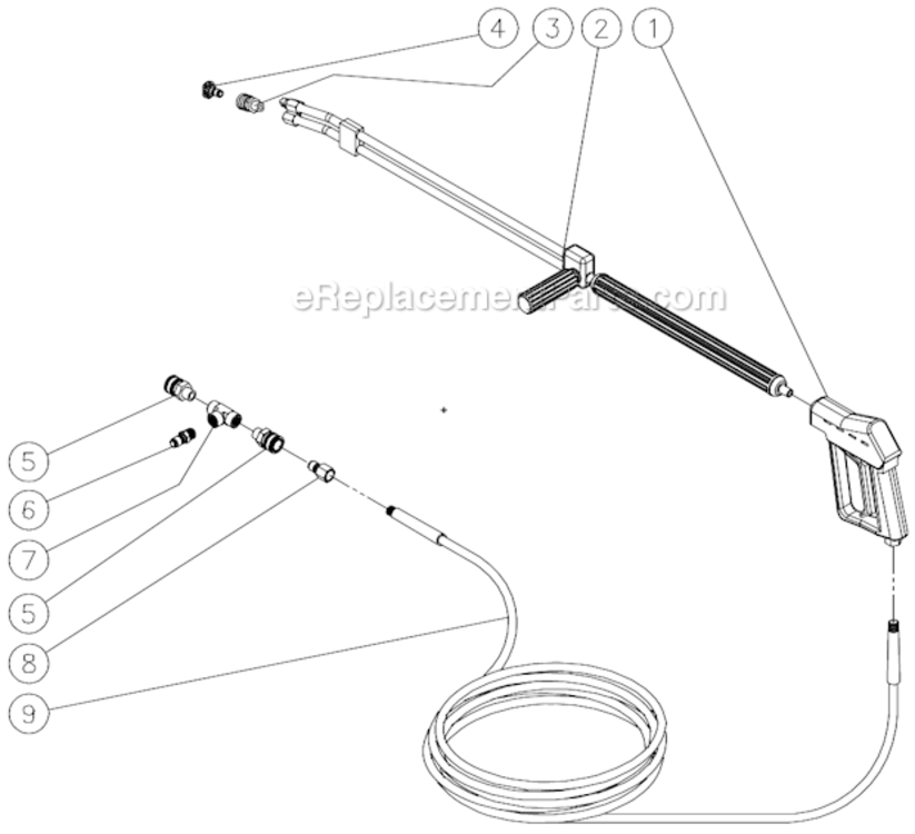 Dual Gun Diagram and Parts List for HSSERIES  Mi-T-M Pressure Washer