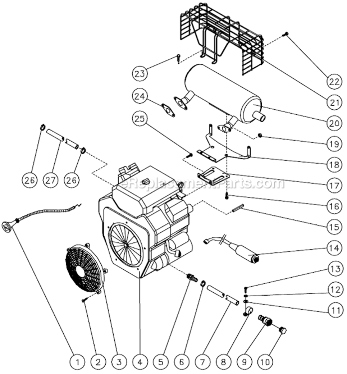 Page V Diagram and Parts List for HSSERIES  Mi-T-M Pressure Washer