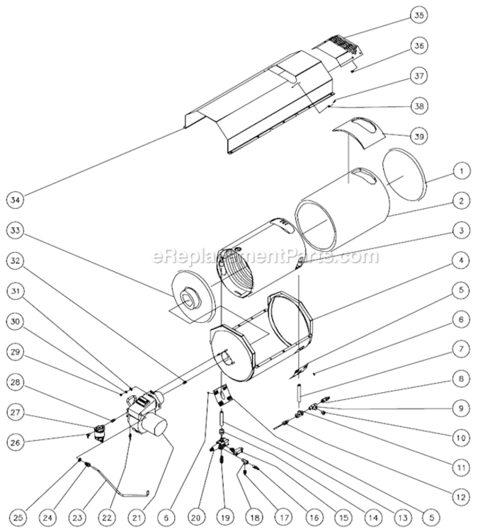 Heat Exchanger Assembly After S/N 15009977 Diagram and Parts List for HSSERIES  Mi-T-M Pressure Washer
