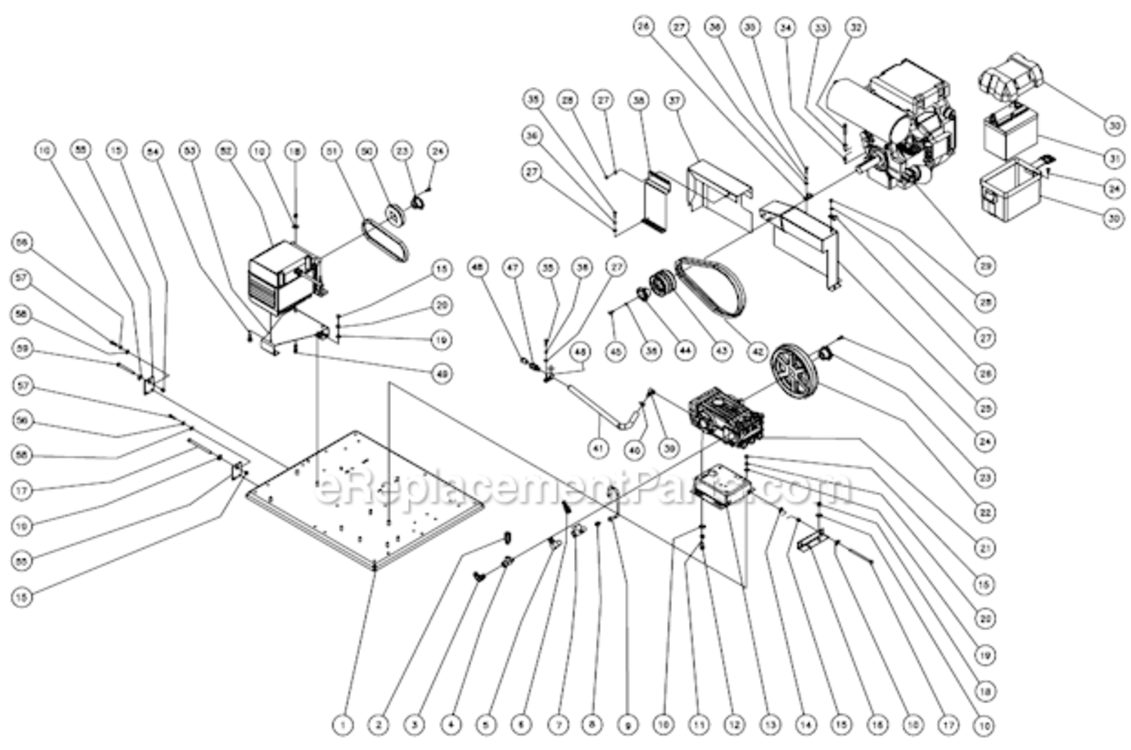 Isolation Plate Before S/N 15008407 Diagram and Parts List for HSSERIES  Mi-T-M Pressure Washer