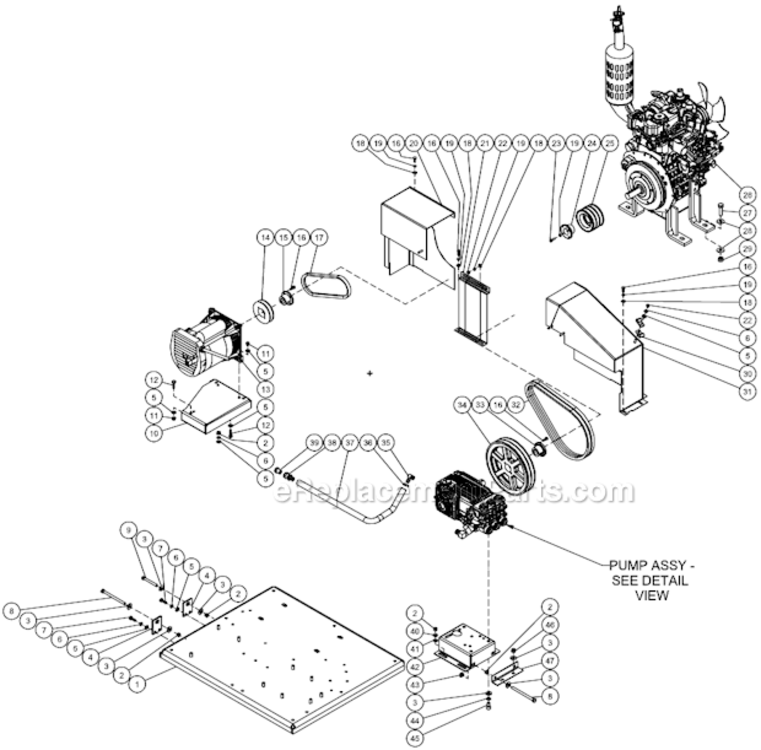 Isolation Plate Diagram and Parts List for HSSERIES  Mi-T-M Pressure Washer