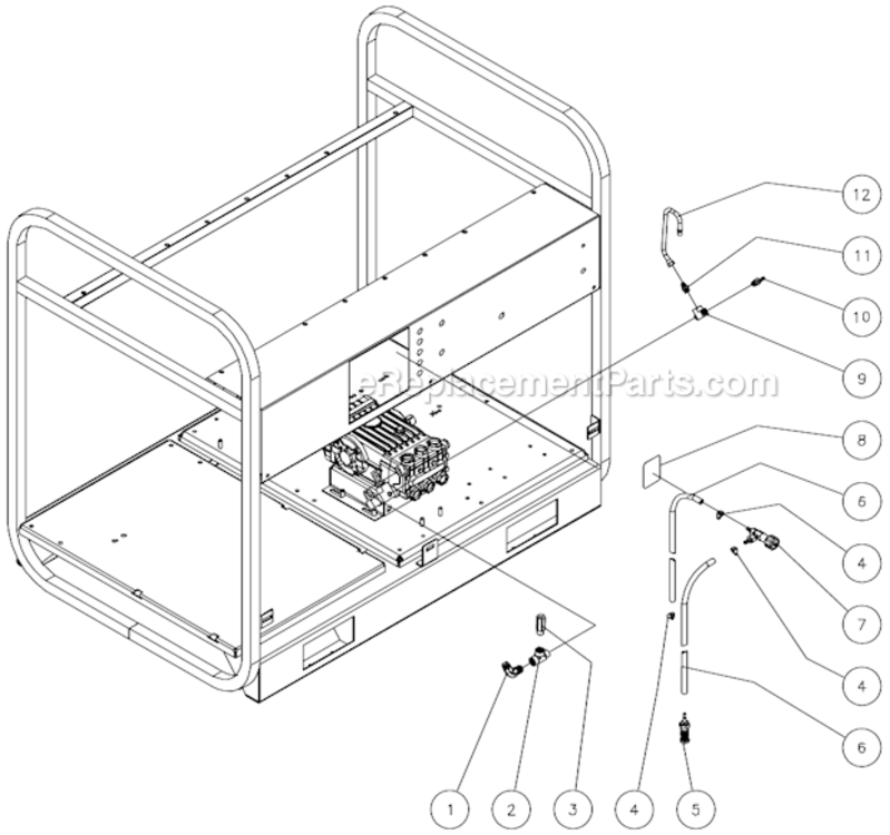 Detergent Valve: Pressure Trapping Unloader Diagram and Parts List for HSSERIES  Mi-T-M Pressure Washer