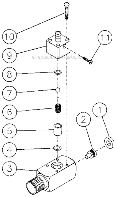 Detergent Injector Diagram and Parts List for HU-1002-0M12  Mi-T-M Pressure Washer