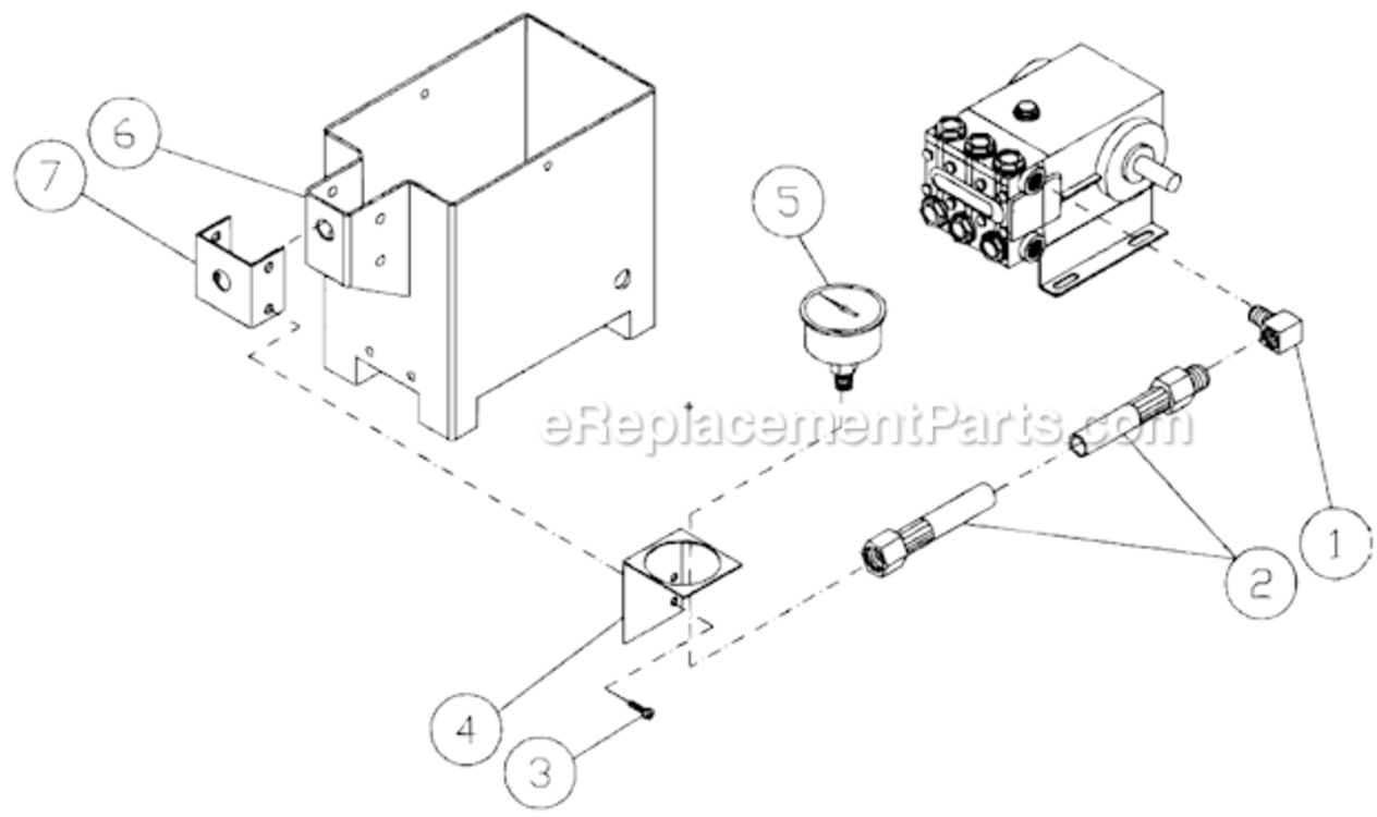 Pressure Gauge Diagram and Parts List for HU-2004-0M11  Mi-T-M Pressure Washer