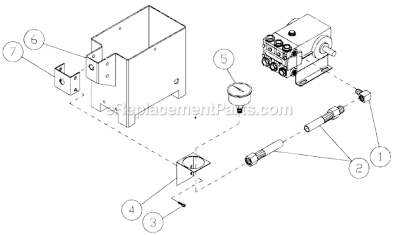 Pressure Gauge Diagram and Parts List for HU-3004-0M31  Mi-T-M Pressure Washer