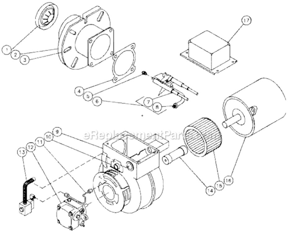 Burner Assembly Diagram and Parts List for HU-3004-0M31  Mi-T-M Pressure Washer