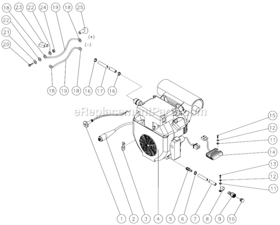 Engine Assembly Before S/N 15013196 Diagram and Parts List for HVSSERIES  Mi-T-M Pressure Washer