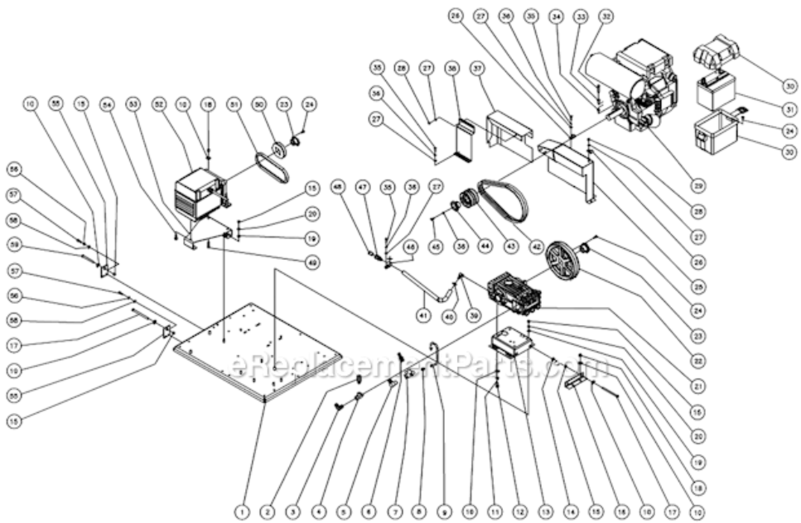 Isolation Plate Before S/N 15010604 Diagram and Parts List for HVSSERIES  Mi-T-M Pressure Washer