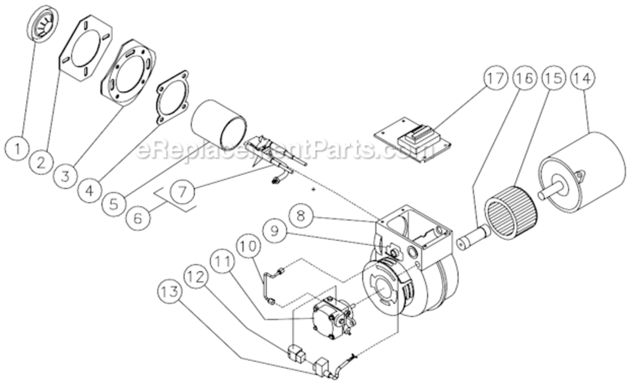 Burner Assembly After S/N 15008085 Diagram and Parts List for HVSSERIES  Mi-T-M Pressure Washer