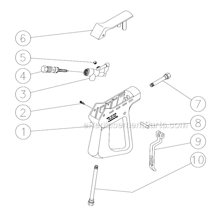 Gun_Assembly Diagram and Parts List for JCW-3504-0MHB S/N 000000-10070000 Mi-T-M Pressure Washer