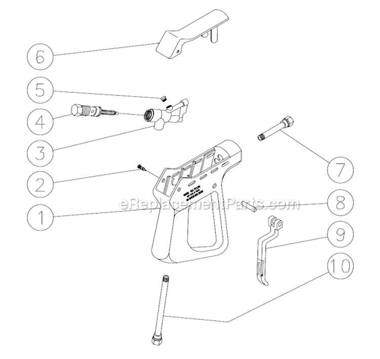 Gun_Assembly Diagram and Parts List for JCW-3504-0MHB S/N 10070000 And Up Mi-T-M Pressure Washer