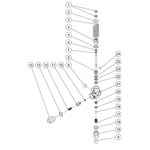 Unloader Diagram and Parts List for HDS-4005-0B7G  Mi-T-M Pressure Washer