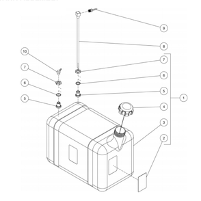 Gas Tank Diagram and Parts List for HDC-3005-0V6G  Mi-T-M Pressure Washer