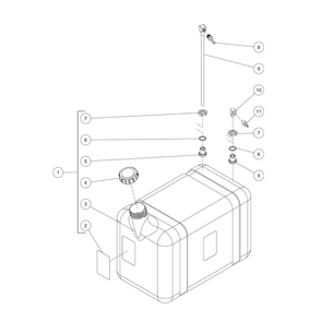 Diesel Fuel Tank Diagram and Parts List for HDS-3505-0V6G  Mi-T-M Pressure Washer