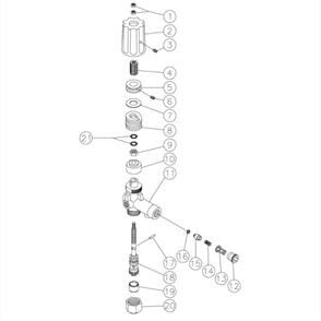 Unloader Diagram and Parts List for HHS-3004-1E3A  Mi-T-M Pressure Washer