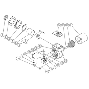 Burner Diagram and Parts List for HHS-3005-2E8G  Mi-T-M Pressure Washer