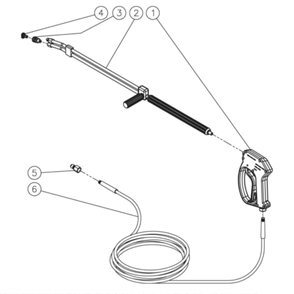 Gun/Wand/Hose Diagram and Parts List for HVS-3006-0R7G  Mi-T-M Pressure Washer