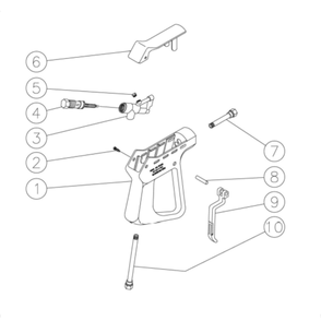 Gun Diagram and Parts List for HS-3008-0MGH  Mi-T-M Pressure Washer