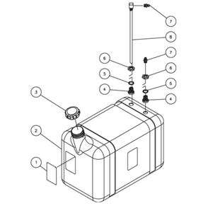 Fuel Tank Diagram and Parts List for HHS-3005-1E9A  Mi-T-M Pressure Washer
