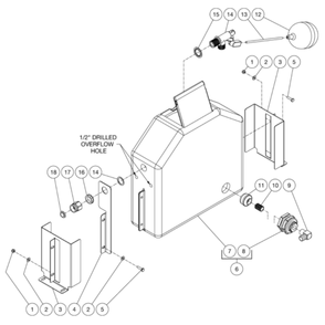 Float Tank Diagram and Parts List for HVS-3006-0R7G  Mi-T-M Pressure Washer