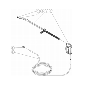 Gun/Wand/Hose Diagram and Parts List for HG-1805-3208  Mi-T-M Pressure Washer