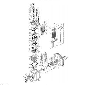 Compressor Pump Diagram and Parts List for ACS-46375-80HM  Mi-T-M Compressor