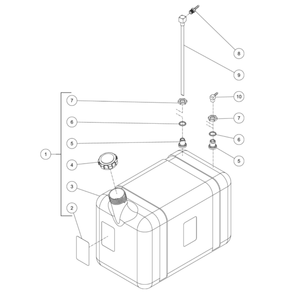 Burner Fuel Tank Diagram and Parts List for HDS-3506-0H6G  Mi-T-M Pressure Washer