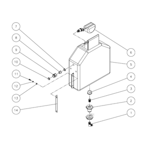 Float Tank Diagram and Parts List for HHD-3004-0E9G  Mi-T-M Pressure Washer