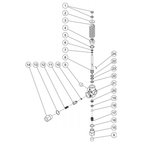 Unloader Diagram and Parts List for HDS-4005-0K6G  Mi-T-M Pressure Washer