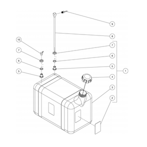 Gas Tank Diagram and Parts List for HDS-4005-0K6A  Mi-T-M Pressure Washer